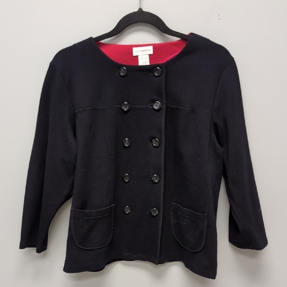 XL Liz Claiborne Black Stretchy Black Blazer with Double-Breasted Design. EUC - Picture 1 of 5